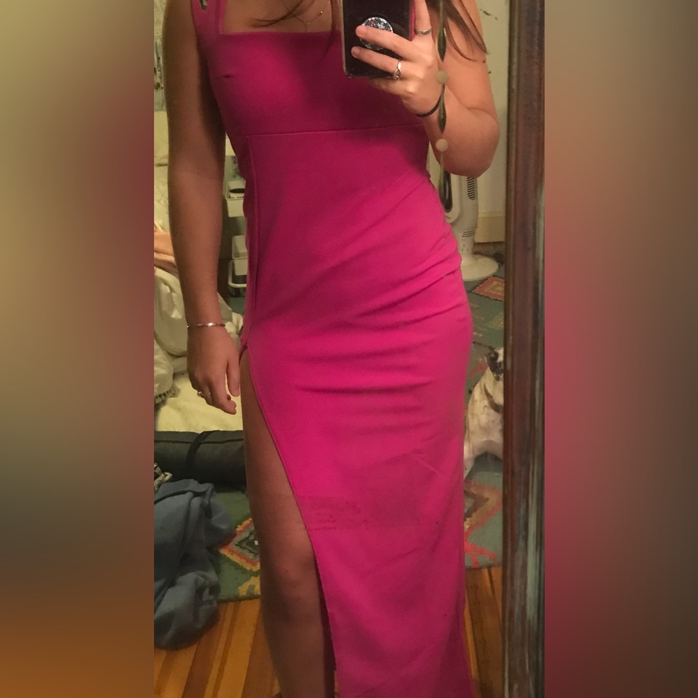 Hot pink formal dress